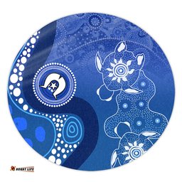 Amazing Aussie Australia Turtles Aboriginal Indigenous Dot Turtles In The Ocean (Blue) Round Rug