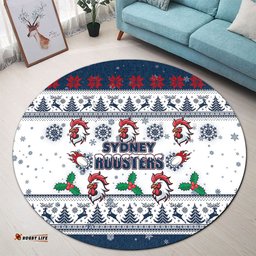 Amazing Aussie Sydney Roosters Christmas Sydney Roosters Special Ugly Christmas Round Rug