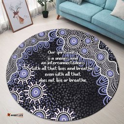 Amazing Aussie Australia Aboriginal The More You Know The Less You Need Purple Patterns Round Rug