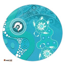 Amazing Aussie Australia Turtles Aboriginal Indigenous Dot Turtles In The Ocean (Turquoise) Round Rug