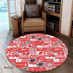 Amazing Aussie Sydney Swans Legacy Of The Pride Comic Style Round Rug