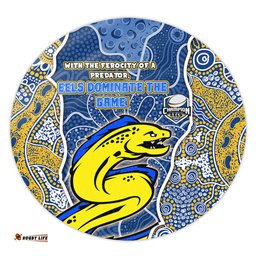 Amazing Aussie Parramatta Eels Grand Final Custom Custom Parramatta Eels With Contemporary Style Of Aboriginal Painting Round Rug