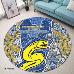 Amazing Aussie Parramatta Eels Grand Final Custom Custom Parramatta Eels With Contemporary Style Of Aboriginal Painting Round Rug