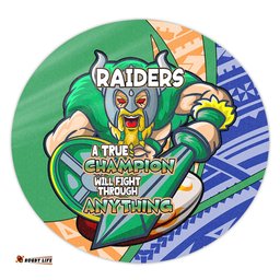 Amazing Aussie Canberra Raiders A True Champion Will Fight Through Anything With Polynesian Patterns Round Rug