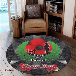 Amazing Aussie New Zealand Anzac Day Anzac Day Lest We Forget Low Poly Motley Patterns Round Rug