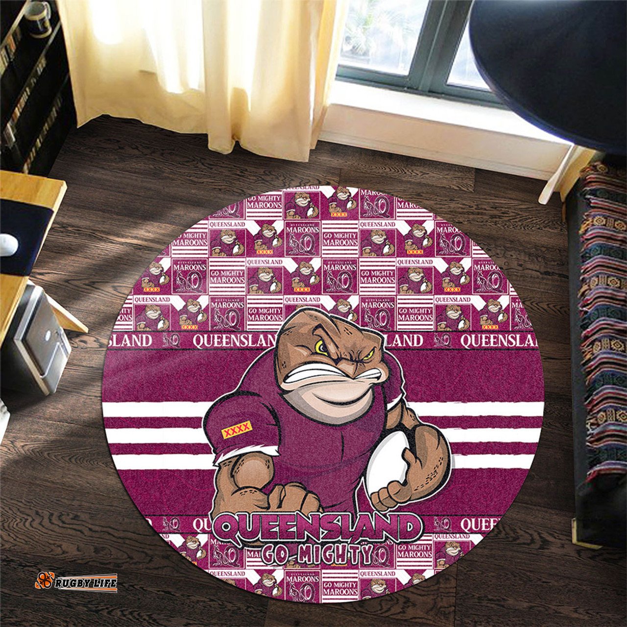 Amazing Aussie Queensland Maroons Champion���s Pride Comic Style Round Rug