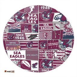 Amazing Aussie Manly Warringah Sea Eagles Team Of Us Die Hard Fan Supporters Comic Style Round Rug
