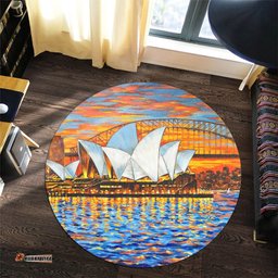 Amazing Aussie Sydney Travelling Sydney Opera House Oil Painting Art Round Rug