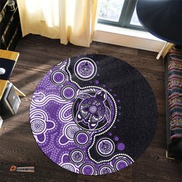 Amazing Aussie Australia Indigenous Turtle Aboriginal Dot Art Purple Round Rug