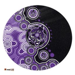 Amazing Aussie Australia Indigenous Turtle Aboriginal Dot Art Purple Round Rug