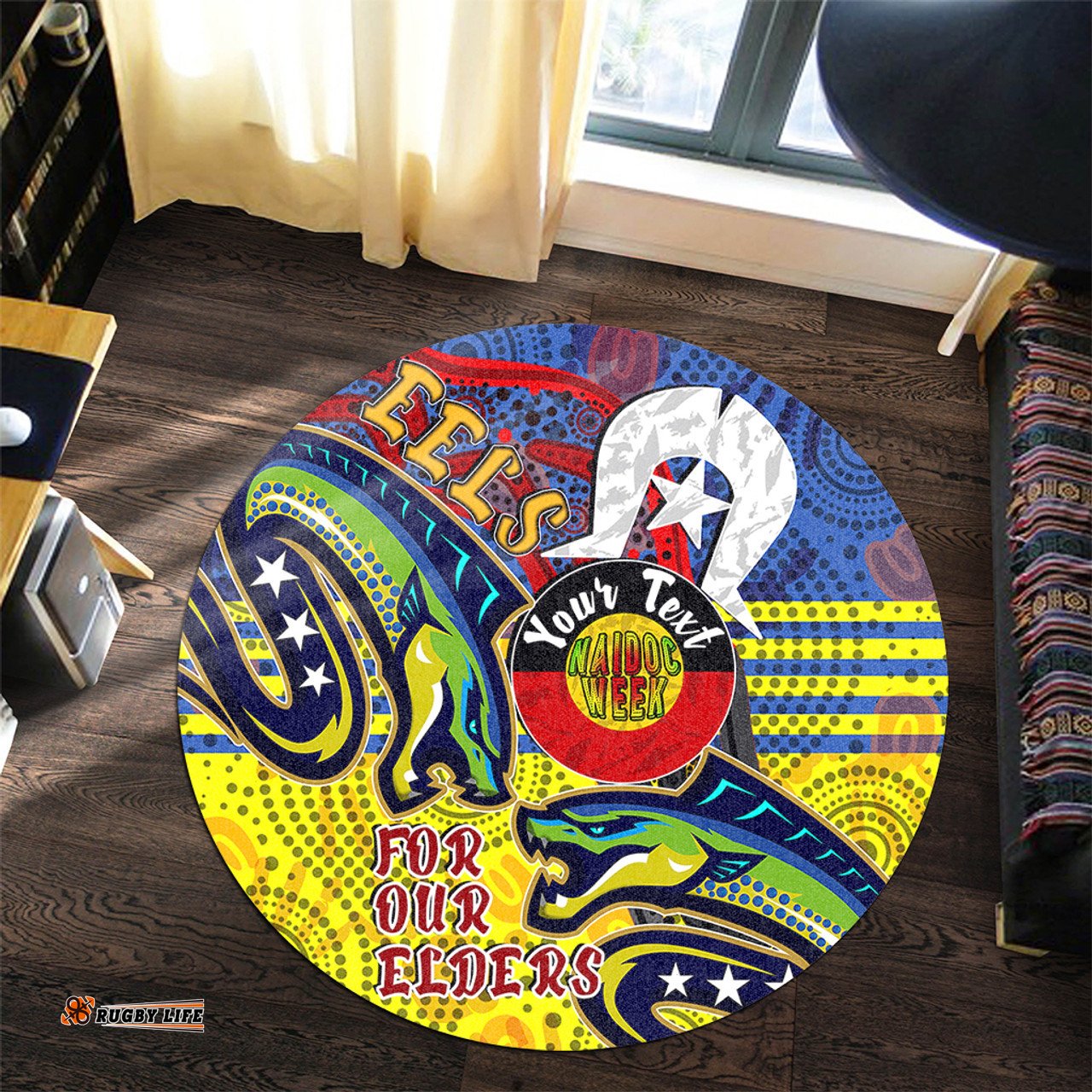 Amazing Aussie Parramatta Eels Naidoc Week Custom Parramatta Eels Naidoc Week For Our Elders With Dot Art Round Rug