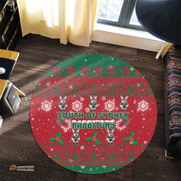 Amazing Aussie South Sydney Rabbitohs South Sydney Rabbitohs Special Ugly Christmas Round Rug