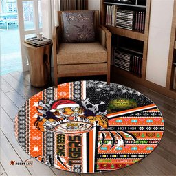 Amazing Aussie Australia Tigers Christmas Custom Scratch Super Tigers Ho Ho Ho Round Rug