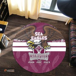 Amazing Aussie Manly Warringah Sea Eagles Talent Win Games But Teamwork And Intelligence Win Championships With Aboriginal Style Round Rug