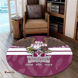 Amazing Aussie Manly Warringah Sea Eagles Talent Win Games But Teamwork And Intelligence Win Championships With Aboriginal Style Round Rug