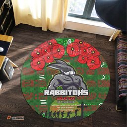 Amazing Aussie Australia Rabbitohs Aboriginal Inspired South Sydney Australia Rabbitohs Anzac '' Let We Forget '' With Poppy Flower Round Rug