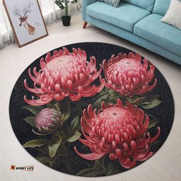 Amazing Aussie Australia Waratah Red Waratah Flowers Fine Art Ver1 Round Rug