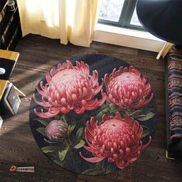 Amazing Aussie Australia Waratah Red Waratah Flowers Fine Art Ver1 Round Rug