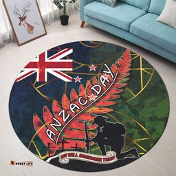 Amazing Aussie New Zealand Anzac Day Anzac Day We Will Remember Them Camouflage Curve Patterns Round Rug