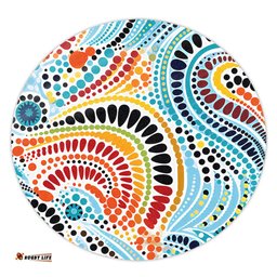Amazing Aussie Australia Aboriginal Traditional Australian Aboriginal Native Design (White) Ver 1 Round Rug