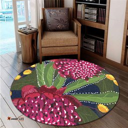 Amazing Aussie Australia Flowers Aboriginal Australian Waratah Flower Art Round Rug