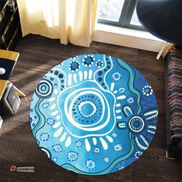 Amazing Aussie Australia Traditional Aboriginal Dot Art Round Rug