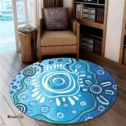 Amazing Aussie Australia Traditional Aboriginal Dot Art Round Rug