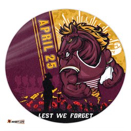 Amazing Aussie Brisbane Broncos Anzac Day Lest We Forget Strong Fighting Spirit Round Rug