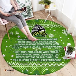 Raiders Rugby Round Carpet The Mighty Green Machine 2023 Christmas Vibe