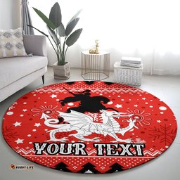 Custom Dragons Rugby Round Carpet Chirstmas Vibe 2023