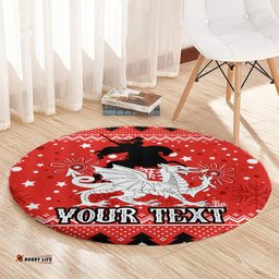Custom Dragons Rugby Round Carpet Chirstmas Vibe 2023