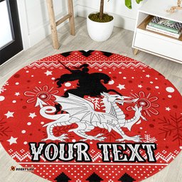 Custom Dragons Rugby Round Carpet Chirstmas Vibe 2023