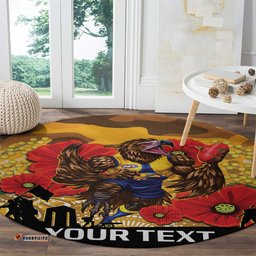 Custom Eagles Football ANZAC Round Carpet Gallipoli Camouflage With Poppies