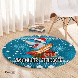 Custom Sharks Rugby Round Carpet Chirstmas Vibe 2023
