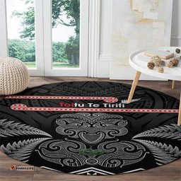 Aotearoa Toitu Te Tiriti Round Carpet Stand Together! Stand Stronger! NZ Tiki