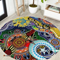 Personalised Eels NAIDOC Week 2024 Round Carpet Australia Aboriginal Dot Painting