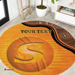Custom Perth Scorchers Round Carpet Indigenous Art Grunge Style