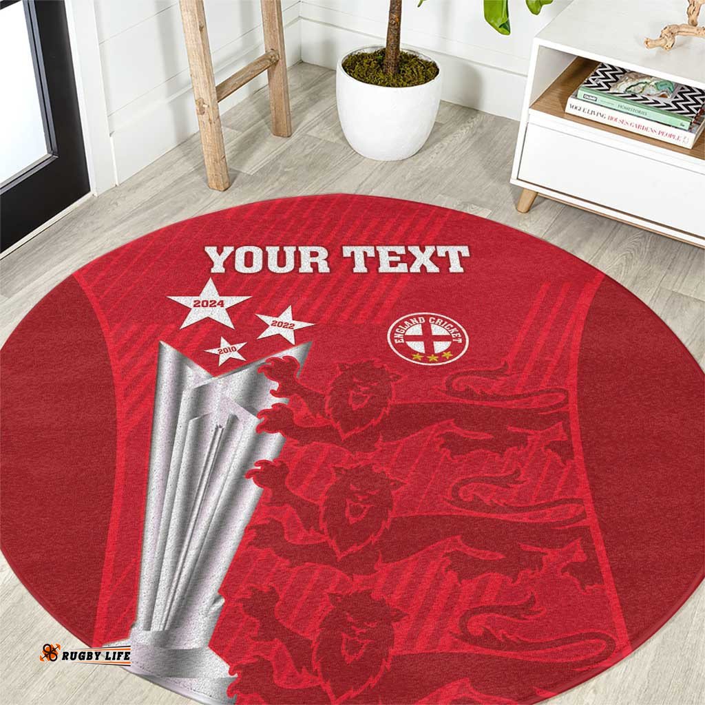 Custom England Cricket Round Carpet 3rd Champions World Cup Proud