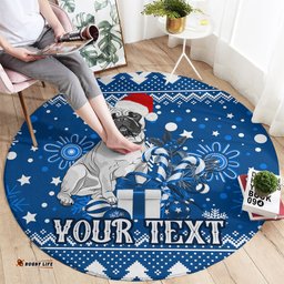 Custom Bulldogs Rugby Round Carpet Christmas Vibe 2023