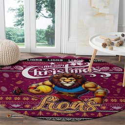 Lions Football Xmas Round Carpet Australia AFL Mascot
