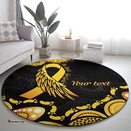 Be Bold Go Gold Aboriginal Ribbon Childhood Personalised Round Carpet