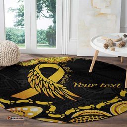 Be Bold Go Gold Aboriginal Ribbon Childhood Personalised Round Carpet
