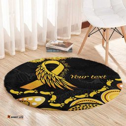 Be Bold Go Gold Aboriginal Ribbon Childhood Personalised Round Carpet