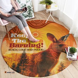 Australian Kangaroo Forests NAIDOC 2024 Round Carpet Aboriginal Art Style