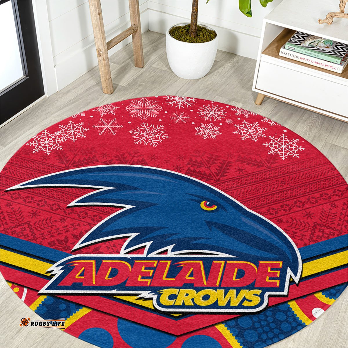 Adelaide Crows Football Christmas Round Carpet Merry Xmas 2023 Mix Aboriginal Art