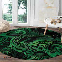 New Zealand Tuatara Round Carpet Aotearoa Maori Clematis Flowers Green