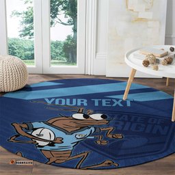 Custom New South Wales Rugby Round Carpet Blues Cockroach Origin Sporty