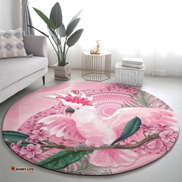 Pink Cockatoo Australia Round Carpet Aussie Cacatua Leadbeateri Aboriginal Art