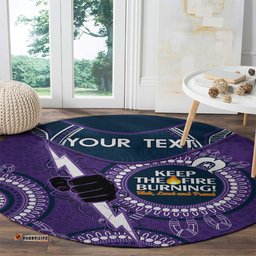 Custom NRL Storm NAIDOC Week Round Carpet Keep The Fire Burning Indigenous Art