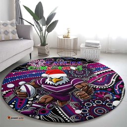 Merry Christmas Manly Warringah Sea Eagles Round Carpet Aboriginal Santa Rugby Mascot Silvertails